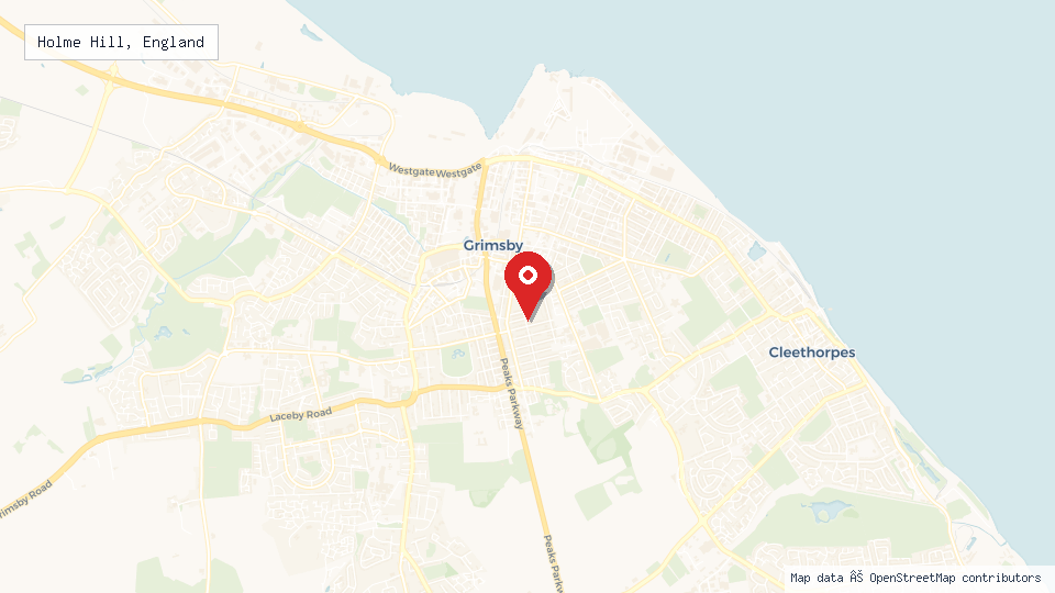 Street map of Holme Hill, England with location pin