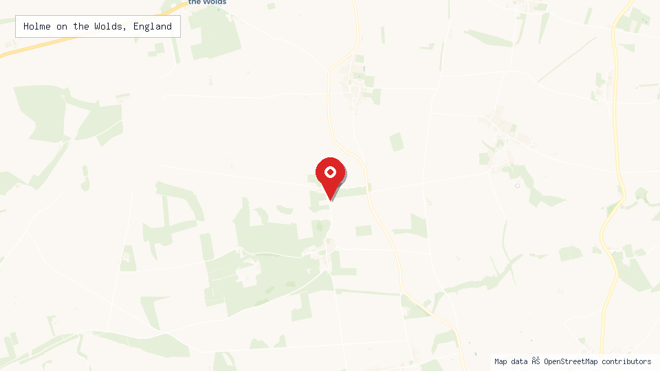 Street map of Holme on the Wolds, England with location pin