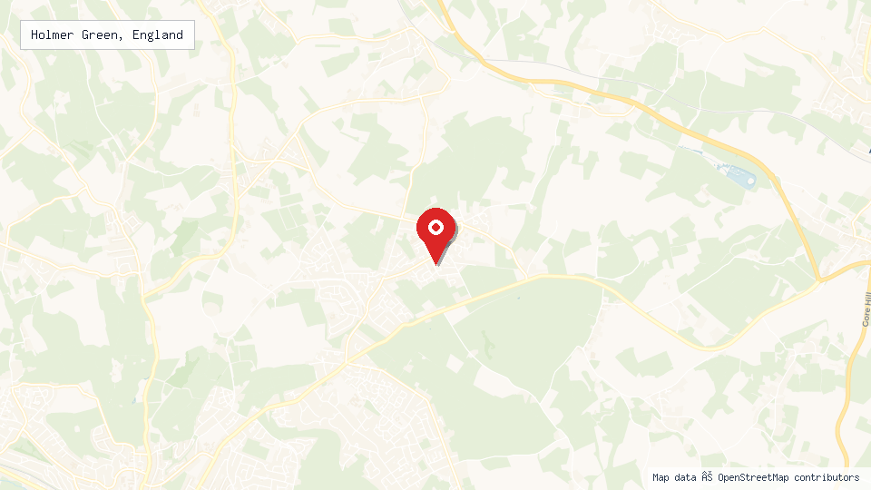 Street map of Holmer Green, England with location pin