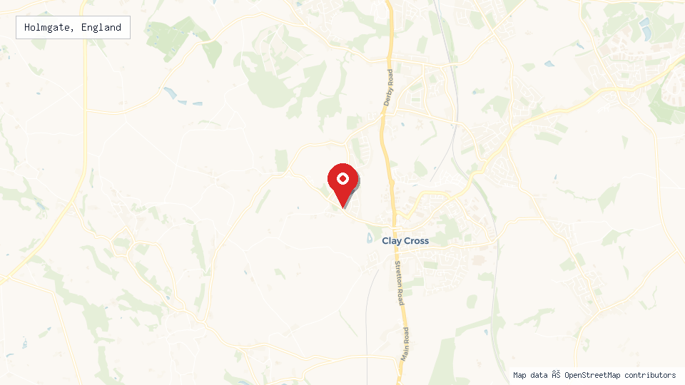 Street map of Holmgate, England with location pin