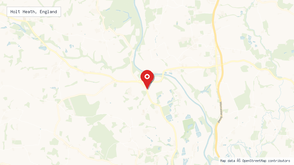 Street map of Holt Heath, England with location pin