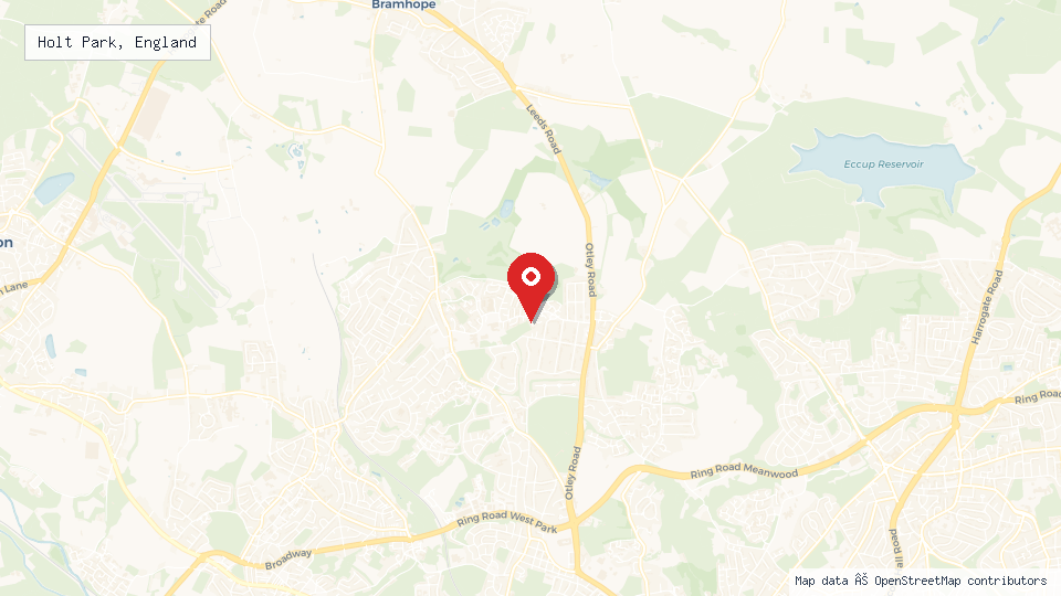 Street map of Holt Park, England with location pin