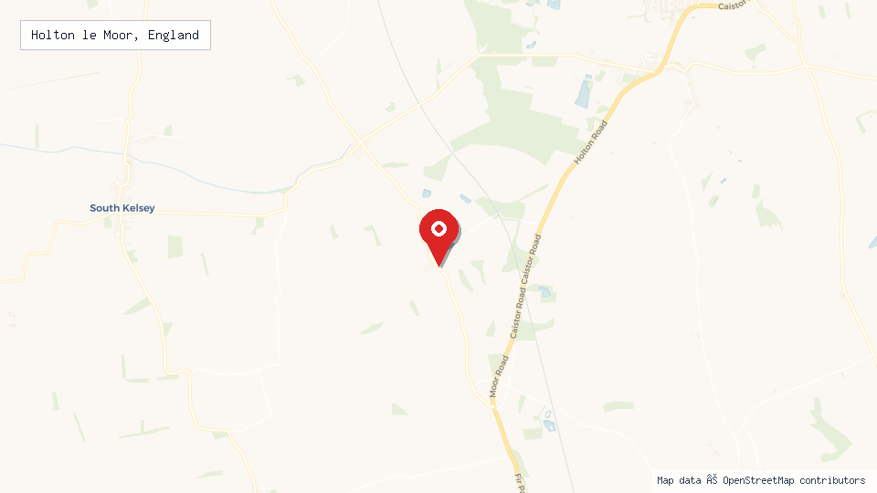 Street map of Holton le Moor, England with location pin