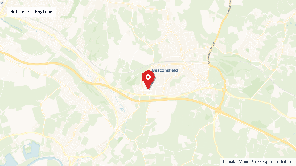 Street map of Holtspur, England with location pin