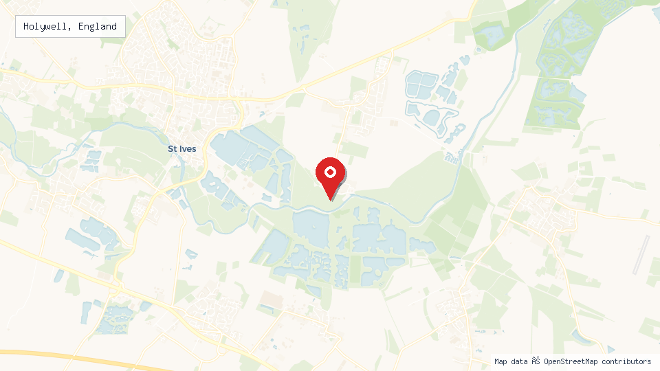 Street map of Holywell, England with location pin