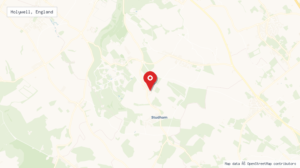 Street map of Holywell, England with location pin