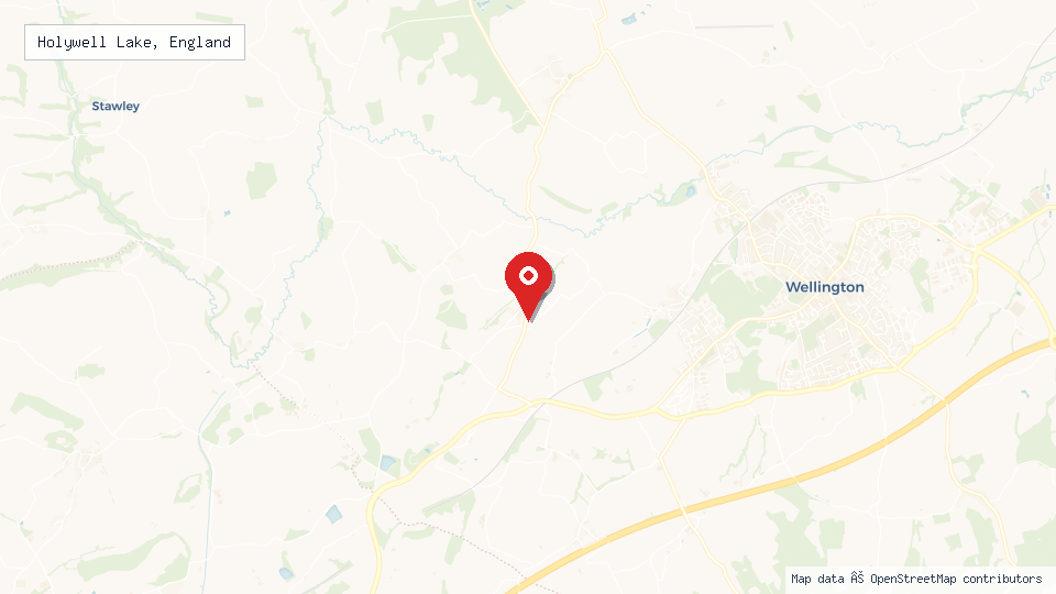Street map of Holywell Lake, England with location pin