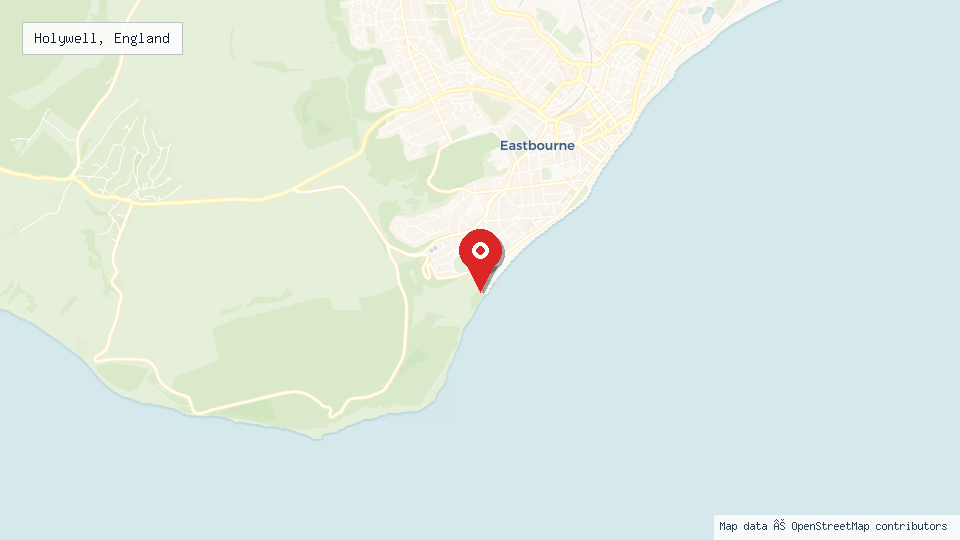 Street map of Holywell, England with location pin