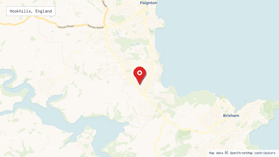 Street map of Hookhills, England with location pin
