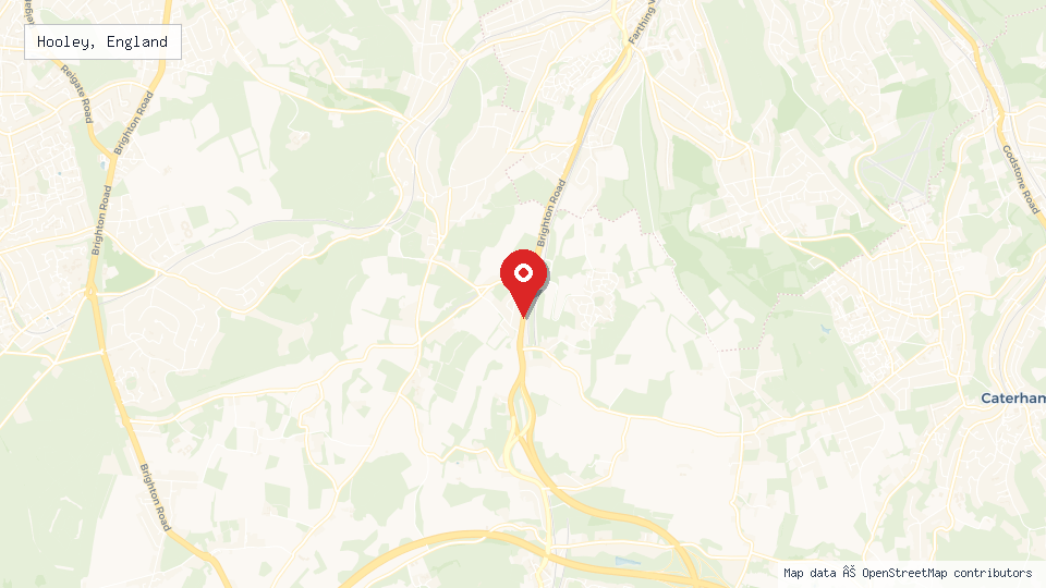 Street map of Hooley, England with location pin