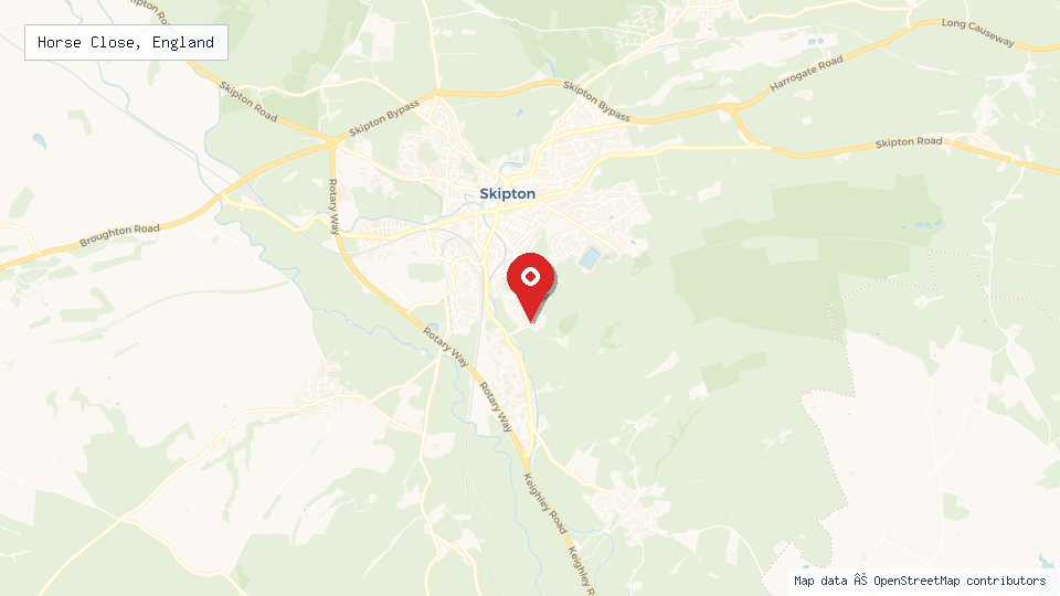 Street map of Horse Close, England with location pin