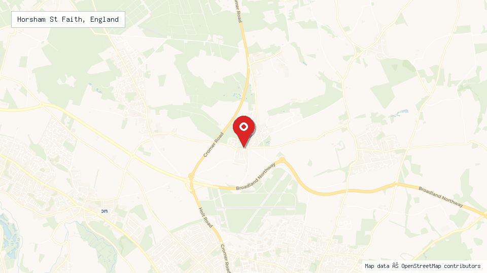 Street map of Horsham St Faith, England with location pin