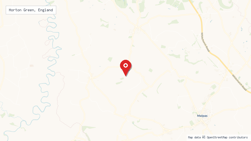 Street map of Horton Green, England with location pin