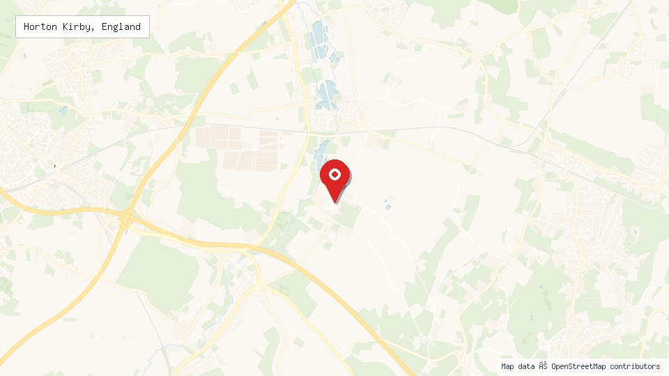 Street map of Horton Kirby, England with location pin