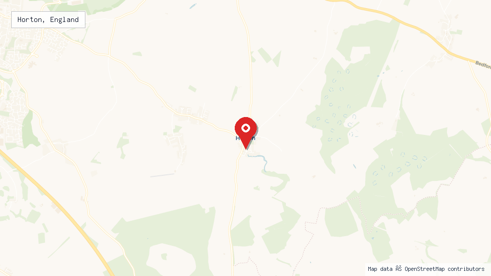 Street map of Horton, England with location pin