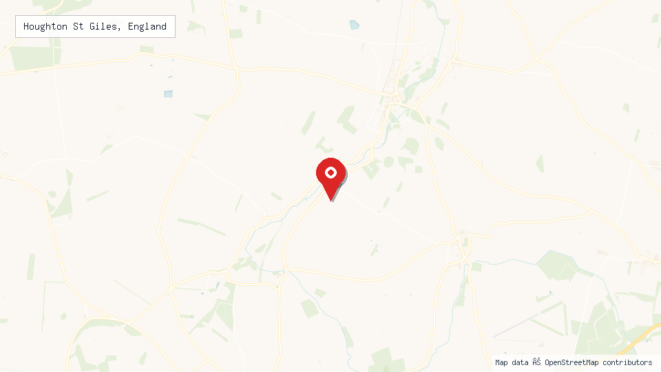 Street map of Houghton St Giles, England with location pin