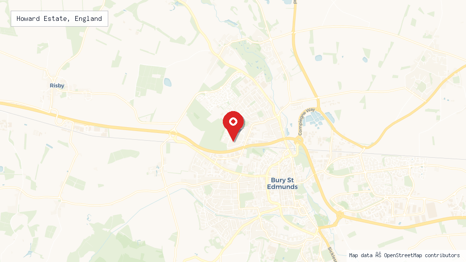 Street map of Howard Estate, England with location pin