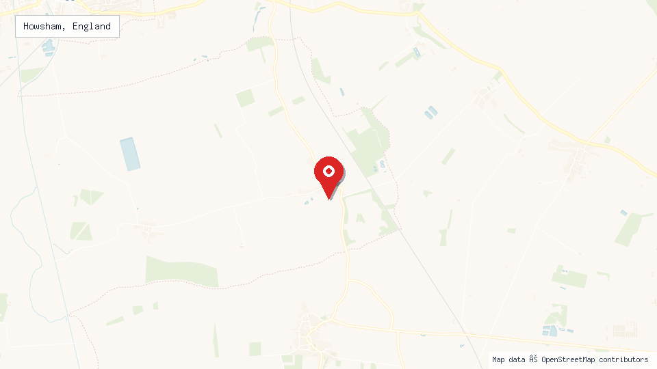 Street map of Howsham, England with location pin