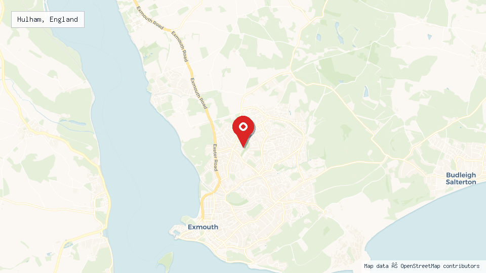 Street map of Hulham, England with location pin