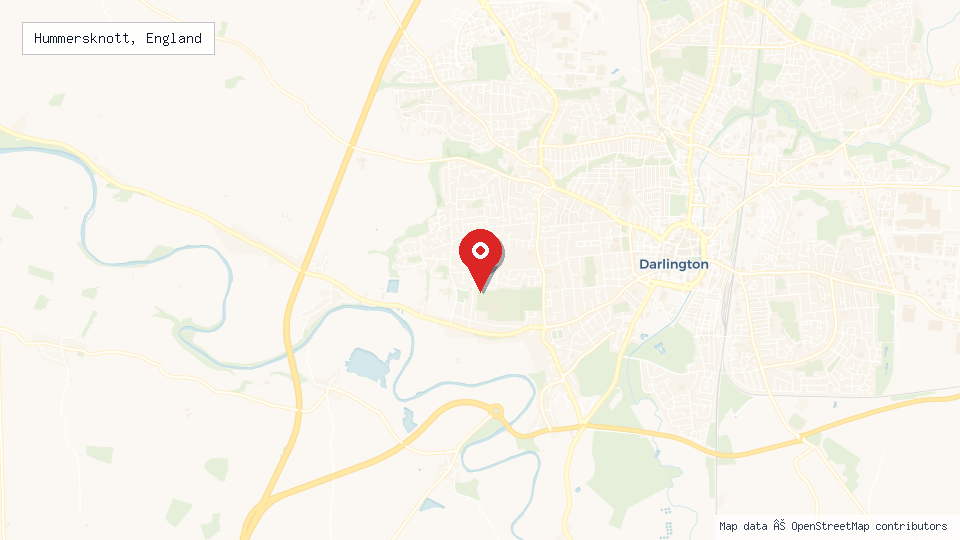 Street map of Hummersknott, England with location pin