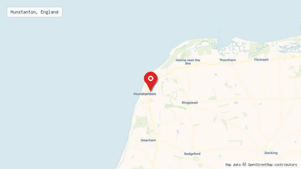 Street map of Hunstanton, England with location pin
