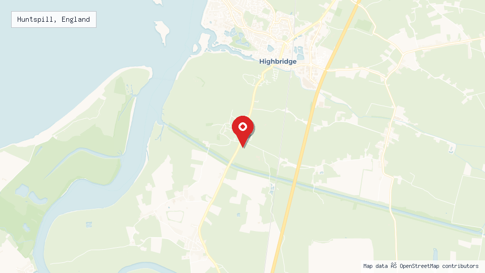 Street map of Huntspill, England with location pin