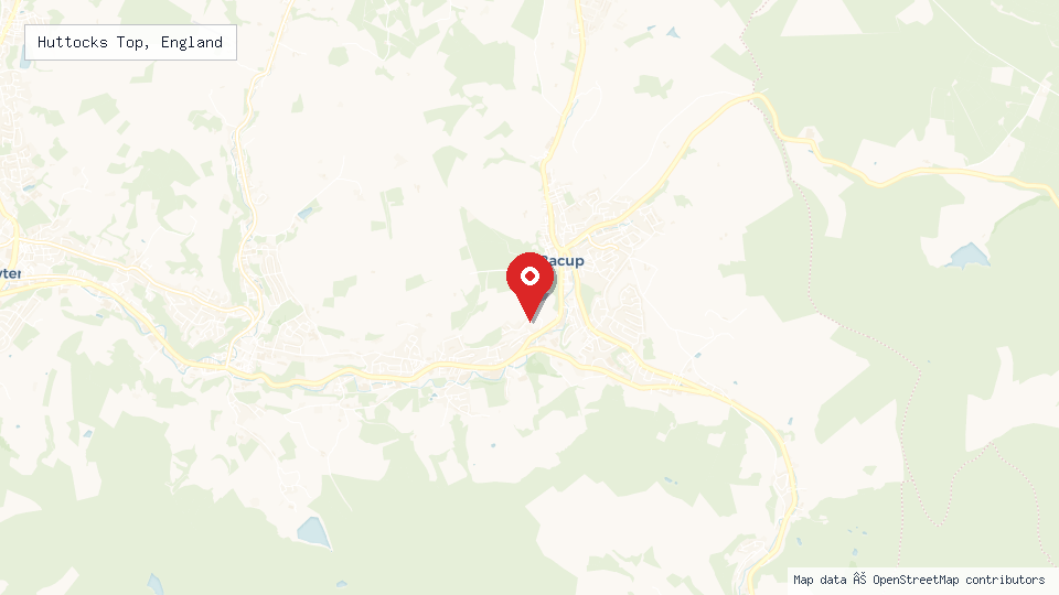 Street map of Huttocks Top, England with location pin