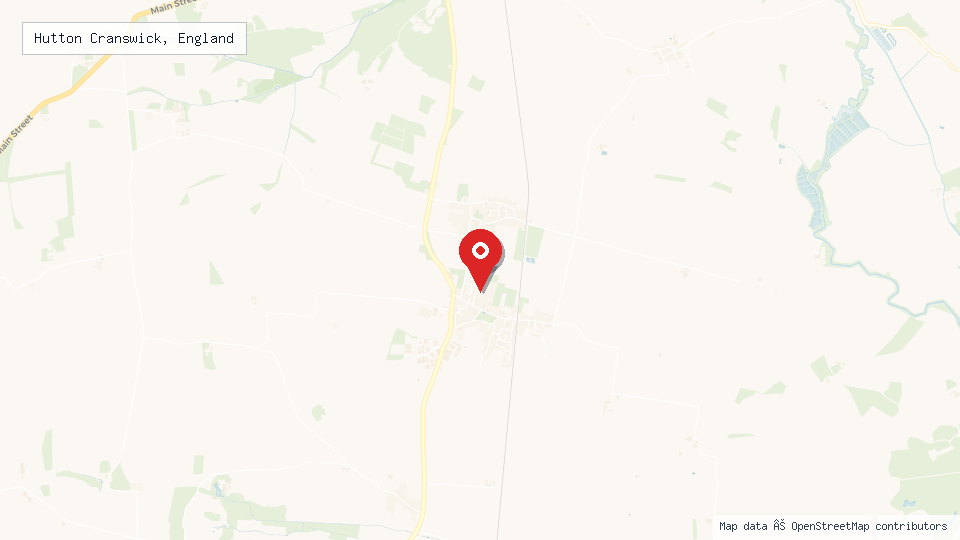 Street map of Hutton Cranswick, England with location pin