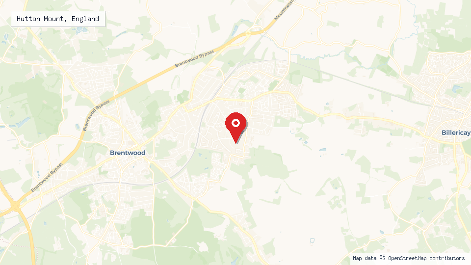 Street map of Hutton Mount, England with location pin
