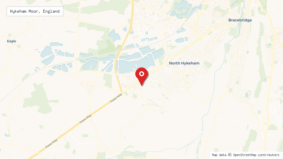 Street map of Hykeham Moor, England with location pin