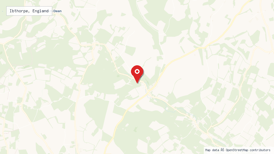 Street map of Ibthorpe, England with location pin