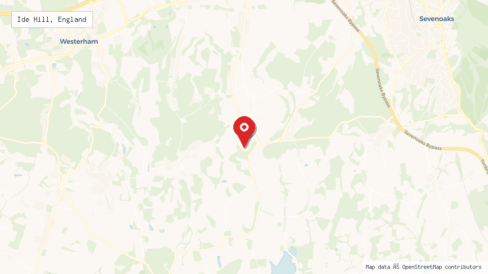 Street map of Ide Hill, England with location pin