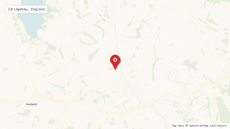 Street map of Idridgehay, England with location pin