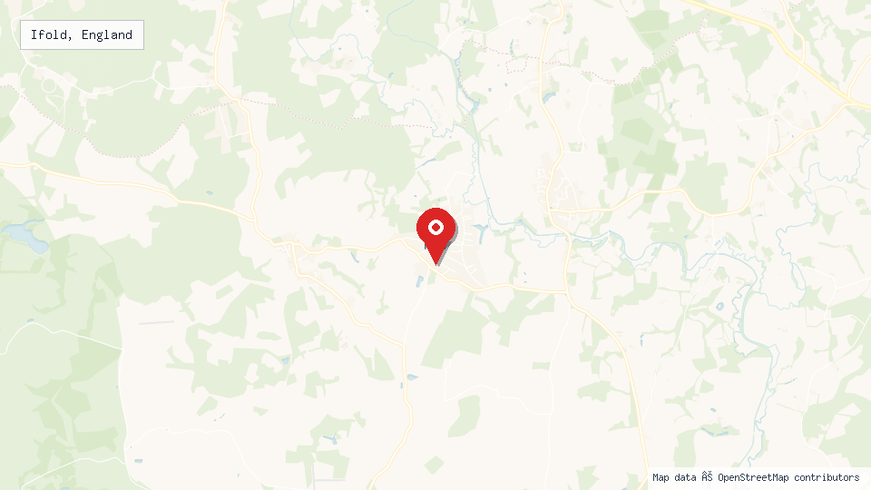 Street map of Ifold, England with location pin