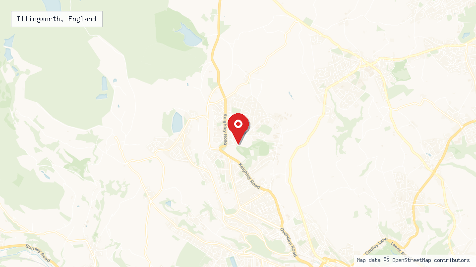 Street map of Illingworth, England with location pin