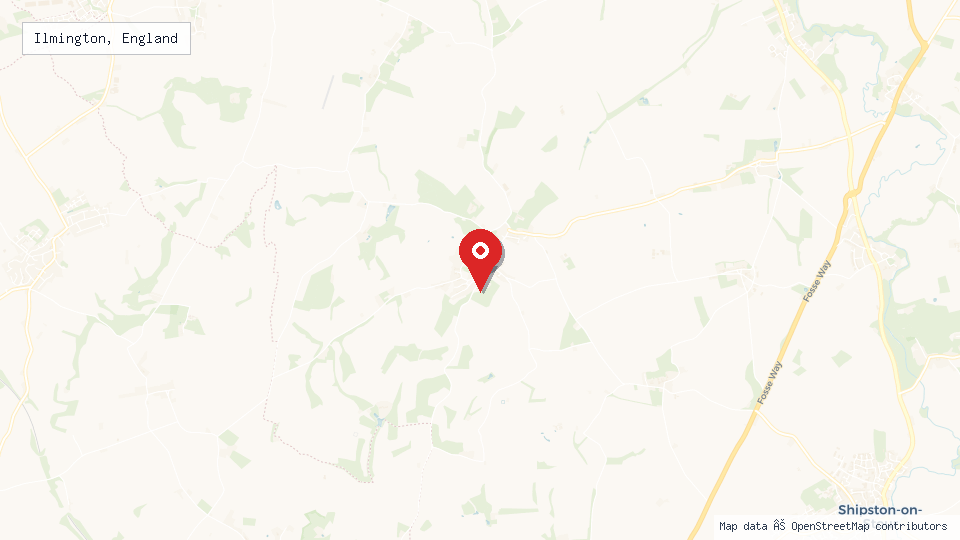 Street map of Ilmington, England with location pin