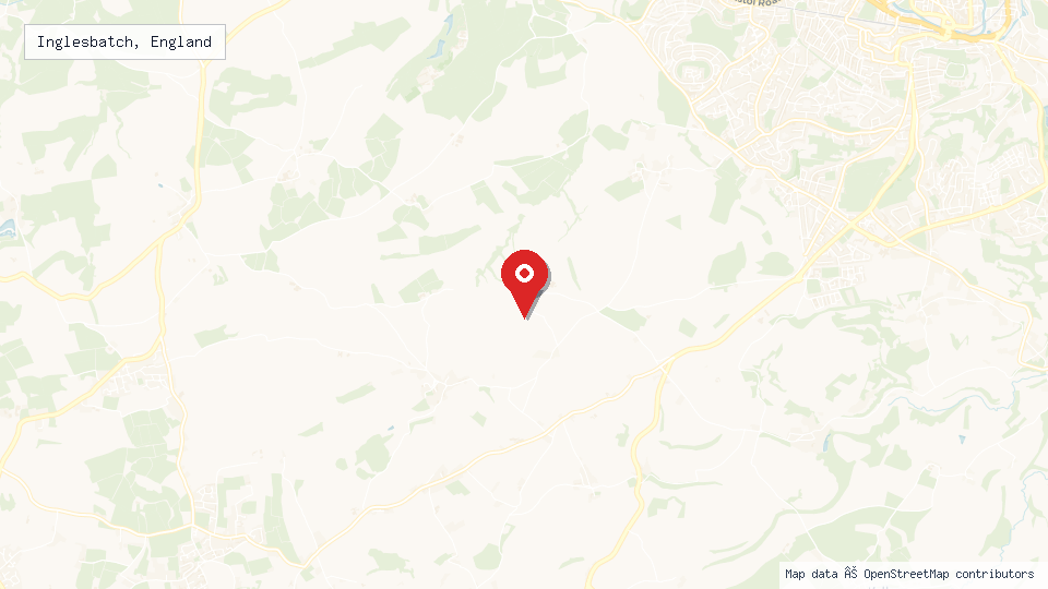 Street map of Inglesbatch, England with location pin