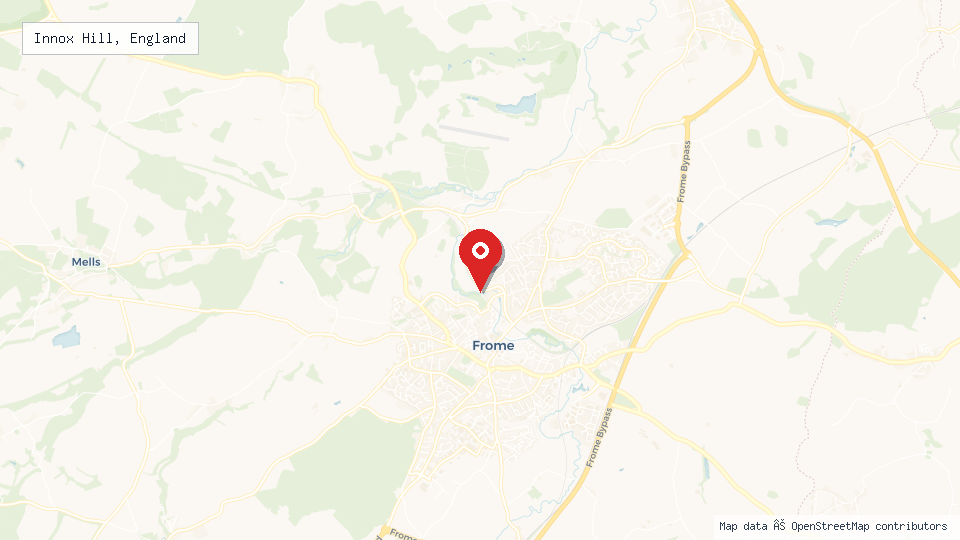 Street map of Innox Hill, England with location pin