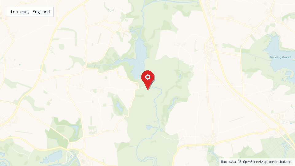Street map of Irstead, England with location pin