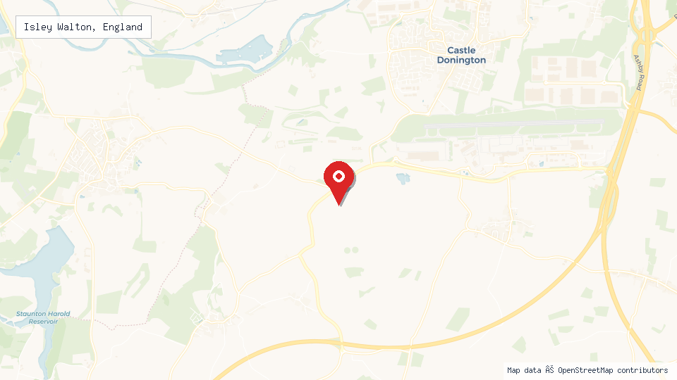 Street map of Isley Walton, England with location pin