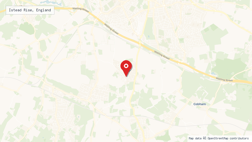 Street map of Istead Rise, England with location pin