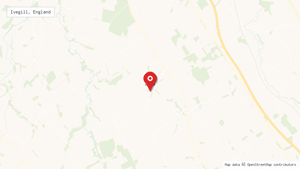 Street map of Ivegill, England with location pin