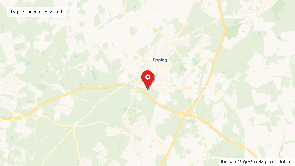 Street map of Ivy Chimneys, England with location pin