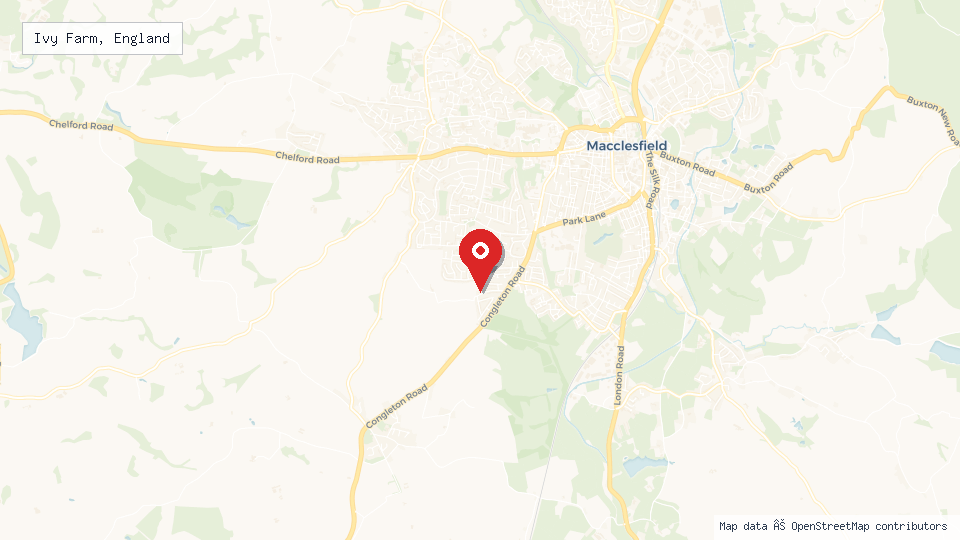Street map of Ivy Farm, England with location pin