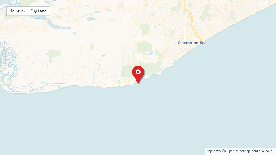 Street map of Jaywick, England with location pin