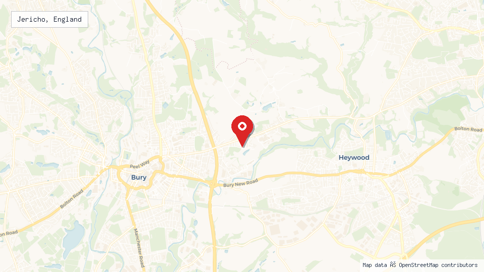 Street map of Jericho, England with location pin
