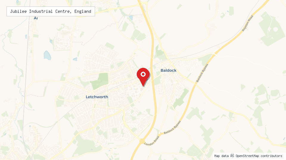 Street map of Jubilee Industrial Centre, England with location pin