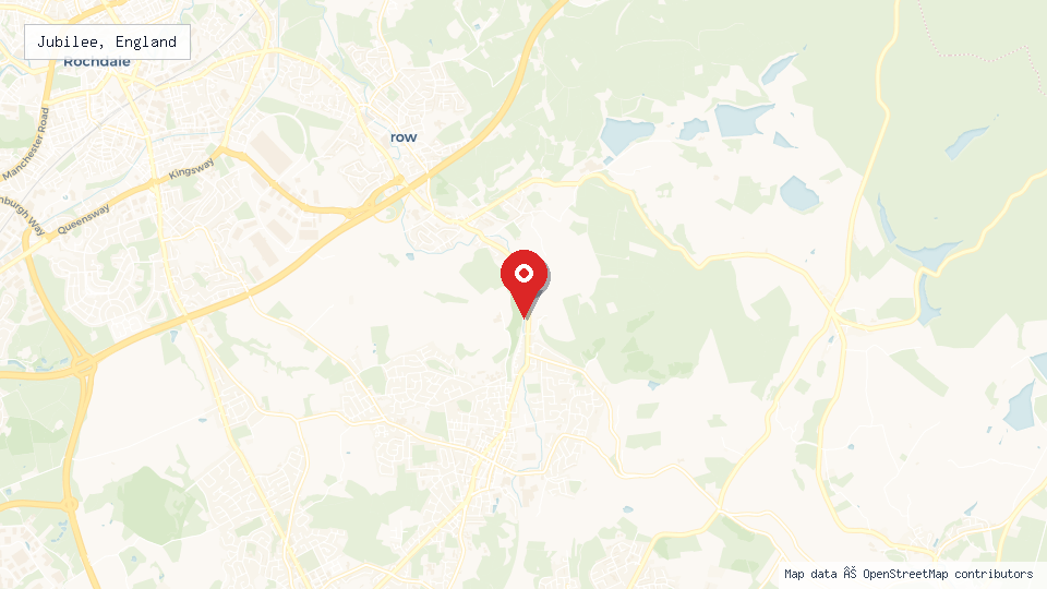 Street map of Jubilee, England with location pin