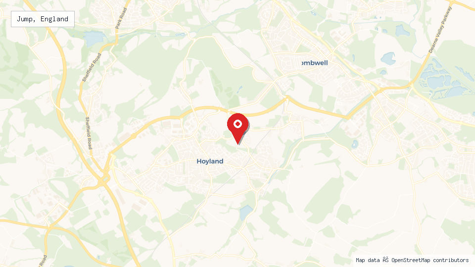 Street map of Jump, England with location pin