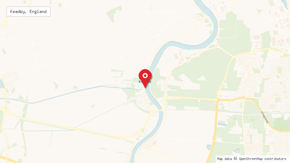 Street map of Keadby, England with location pin